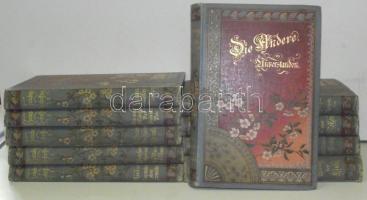 cca 1900 Heimburg sorozat : Aus dem Leben meiner Alten Freundin, 1.-10. kötet Leipzig Ernst Heil Verlag,  festett, aranyozott egészvászon kötésben / Series of Heimburg works in nice binding with many illustrations