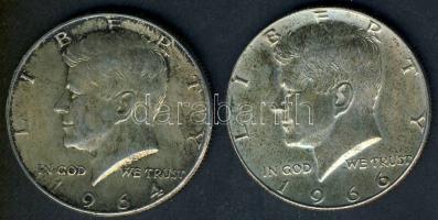 USA 1964-1966. 1/2$ Ag (2x) "Kennedy" T:3