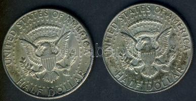 USA 1964-1966. 1/2$ Ag (2x) "Kennedy" T:3