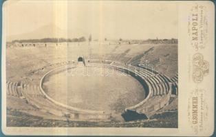 cca 1890 Nápoly - Largo Vittoria keményhátú fotó 11x17 cm