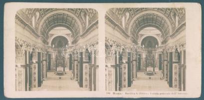 1903 Róma - Basilica S. Pietro sztereó fotó