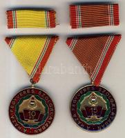 2db A Haza Fegyveres Szolgálatáért 10 és 15 év után járó kitüntetés, eredeti dísztokban T:1