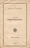 1943 A bajai izr. hitközség zárszámadása; Corvin nyomda / Schluss-rechnung der Bajaer isr. Glaubensgemeinde