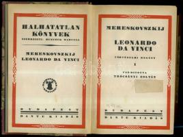 1928 Mereskovszkij: Leonardo da Vinci történelmi regény I-II. kötete egyben, Dante Kiadó, Bp., keménykötésben, jó állapotban
