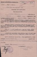 1946 Fülöp Elemér szobrászművész nyugdíjazási határozata