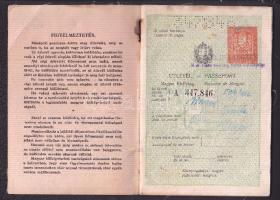 1932 Útlevél 16f benyomott bélyeggel