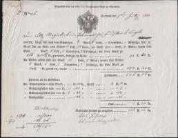 1832 Kincstári nyugta / Cameral receipt