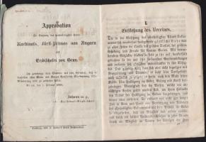 1860 A Pozsonyi szegény templomokat oltári és egyéb kellékek felruházására szervezett egyesület alap...