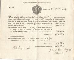 1829 Kamarai nyugta / Cameral receipt