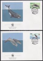 WWF Whale set on 4 FDC WWF Bálna sor 4 FDC WWF Wale Satz 4 FDC