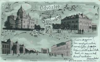 Szolnok zsinagógával litho