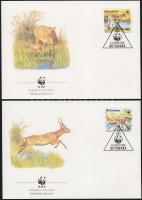 WWF Antelopes set on 4 FDC-s WWF Antilopok sor 4 FDC-n Weltweiter Naturschutz: Wasserbock Satz an 4 ...