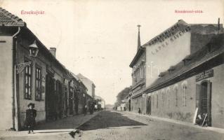 Érsekújvár Komárom street with Café Lapka and the shop of József Reichfeld