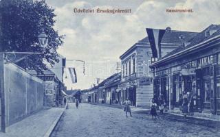 Érsekújvár Komárom street with the shop of Jakab Stern