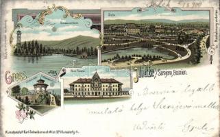 Ilidza with Hotel Bosna litho