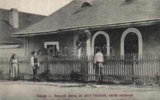 Tinnye Kossuth Lajos 48 előtti lakóháza emlékszoborral (Rb)