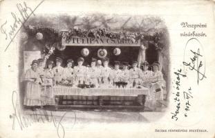 Veszprém vásárbazár, hátoldalán jótékonysági sorsjegy