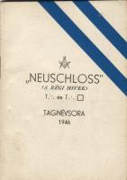 1946 A Neuschloss szabadkőműves páholy tagnévsora / Mitgliedsliste von Freimauerlodge Neuschloss