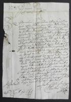 1673 Majthényi Gergely szepesi kamarai tanácsos saját kézzel írt magyar nyelvű levele a körmöcbányai főbírónak, egy jobbágya ügyében családi viaszpecsétjével / Autograph letter of count Gergely Matheny to the judge of Cremnitz