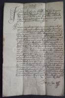 1687 A kecskeméti ferences szerzetes Gerard páter által jegyzett levél Körmöcbányai városi tanácsnak ferences szárazpecséttel / Letter signed by the grey friar pater Gerard of Kecskemét to the council of Cremnitz