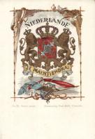 Netherlands coat of arms litho