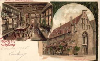 Nürnberg Bratwurstglöcklein litho