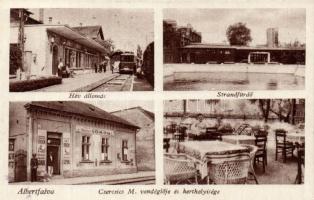 Budapest XI. Albertfalva HÉV állomással és Csercsics M. vendéglőjével