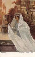 Fehér ruhás hölgy, T.S.N. No.313. s: Solomko, Lady in white dress, T.S.N. No.313. s: Solomko