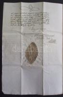 1679 Zynecki János szakolcai ferences rendfőnök aláírt levele a körmöcbányai rendháznak a rend dísze...