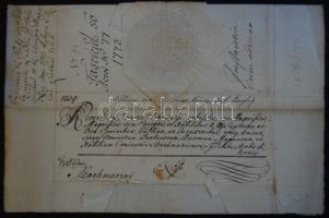 1773 Ex offo levél Szatmár megyének Mária Terézia és gróf Eszterházy Ferenc saját kezű aláírásával / Ex offo letter to the county of Satmar with autograph signature of Empress Maria Theresia and xount Ferenc Eszterhazy