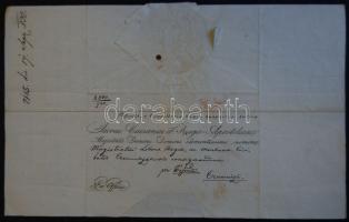 1832 Helytartótanácsi levél Malonyay János Alajos kir. ajtónálló és alkancellár, Nyitra megye főispánja, Nádasdy Ferenc érsek, helytartótanácsi tanácsos saját kezű aláírásával / Ex offo letter of the Governing council with autograph signatures of Joannes Malonyai bailiff of county Nitra and archbishop Franz Nádasdy