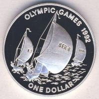 Bermuda 1993. 1$ Ag "Olimpia-vitorlázás" T:PP Csak 25.000db! Tanúsítvánnyal!