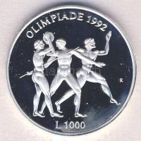 San Marino 1992. 1000L Ag "Olimpia" Tanúsítvánnyal T:PP