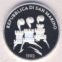 San Marino 1992. 1000L Ag "Olimpia" Tanúsítvánnyal T:PP