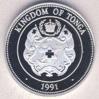 Tonga 1991. 1P Ag "Olimpia-műugrás" Tanúsítvánnyal T:PP
