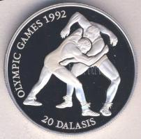 Gambia 1993. 20D Ag "Olimpia-bírkózás" T:PP Tanúsítvánnyal!