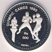 Nepál 1992. 500R Ag "Olimpia-boksz" T:PP Tanúsítvánnyal!