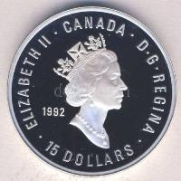 Kanada 1992. 15$ Ag "Olimpia-Edzés" Tanúsítvánnyal T:PP