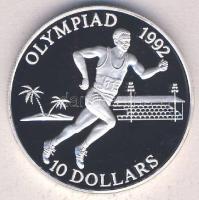 Salamon szigetek 1991. 10$ Ag "Olimpia-futás" Tanúsítvánnyal T:PP