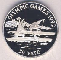 Vanuatu 1992. 50V Ag "Olimpia-kenu" T:PP Csak 40.000db! Tanúsítvánnyal!