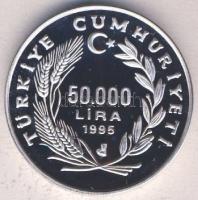Törökország 1995. 50.000L Ag "Olimpia-birkózás" Tanúsítvánnyal T:PP