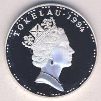 Tokelau-szigetek 1994. 5L Ag "Olimpiai játékok-úszás" Tanúsítvánnyal T:PP