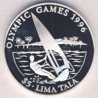Tokelau-szigetek 1994. 5L Ag "Olimpiai játékok-szörf" Tanúsítvánnyal T:PP