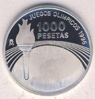 Spanyolország 1995. 1000P Ag "Olimpia - láng, futó" hologramos T:PP