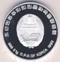 Észak-Korea 1993. 500W Ag "Olimpiai játékok-gyorskorcsolya" Tanúsítvánnyal T:PP