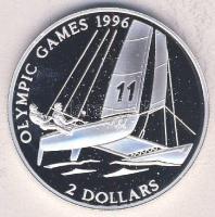 Bahama-szigetek 1995. 2$ Ag "Olimpia-Katamarán" Tanúsítvánnyal T:PP