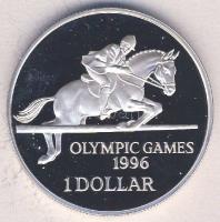 Bermuda 1996. 1$ Ag "Olimpia-lovaglás" Tanúsítvánnyal T:PP Csak 30.000db!