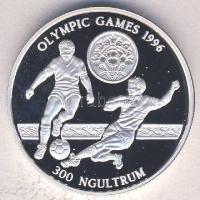 Bhután 1993. 300N Ag "Olimpia 1996-Labdarúgás" Tanúsítvánnyal T:PP