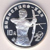 Kína 1994. 10Y "Olimpia - Íjászat" Tanúsítvánnyal T:PP