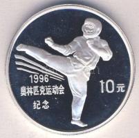 Kína 1995. 10Y Ag "Olimpia-Tékvandó" Tanúsítvánnyal T:PP